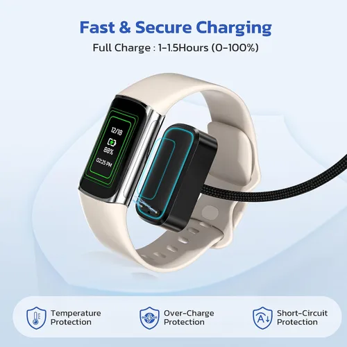 Vista 5 de RUXELY Adaptador de cable de carga USB C a Fitbit Charge 6/Charge 5/Luxe, cable de carga portátil tipo C de repuesto para reloj inteligente Fitbit