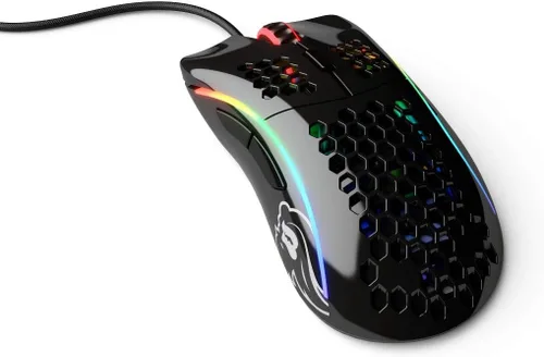 Vista 4 de Glorious Gaming Mouse - Glorious Model D Honeycomb Mouse - Mouse de PC RGB superligero - 240oz - Mouse negro brillante con cable