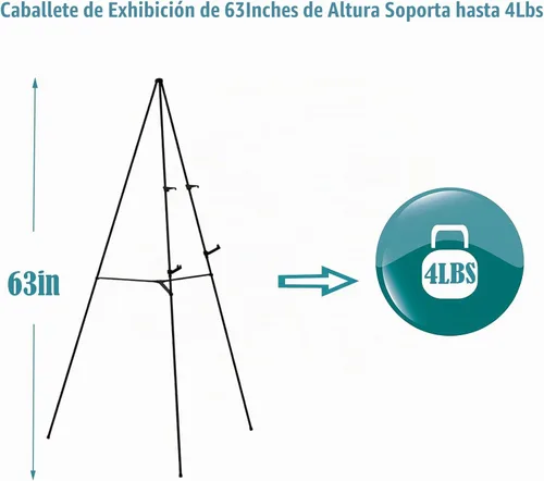 Vista 4 de JIUYE Paquete de 63 caballetes de 63 pulgadas para carteles, caballetes
