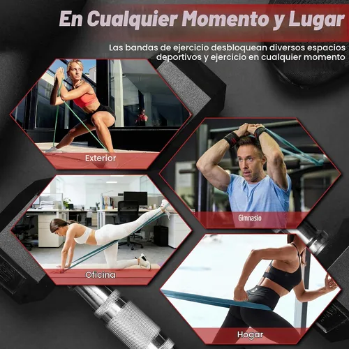 Vista 5 de Bandas de resistencia de 4 niveles para entrenar, bandas de asistencia para Azul Gradiente