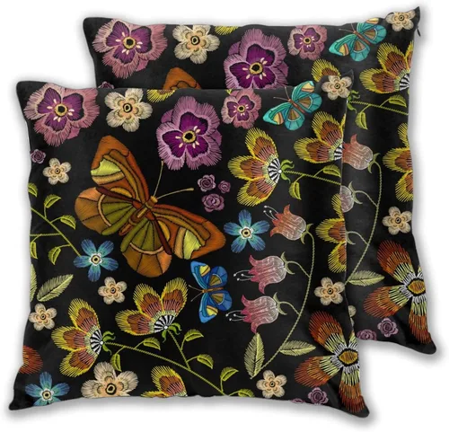 Vista 15 de Juego de 2 fundas de almohada para sofá, oficina, dormitorio, decoración del hogar, 16 x 16 pulgadas