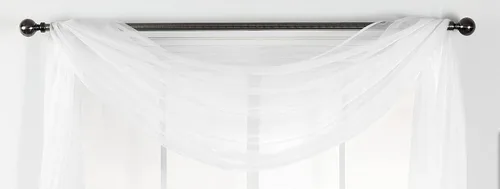 Vista 2 de Bufanda de gasa blanca extra ancha para ventana, 54 x 216 pulgadas, Blanco