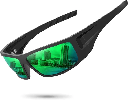 Vista 28 de Gafas de sol deportivas polarizadas para hombres y mujeres con marco irrompible para ciclismo, pesca, lentes envolventes, protección UV400