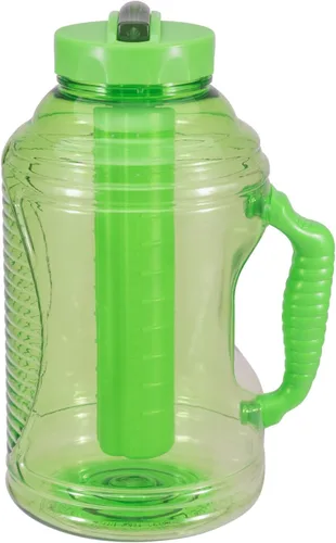 Vista 2 de COOL GEAR Paquete de 2 botellas de agua deportivas Big Freeze de 80 onzas con barra de congelador y asa, botella de agua de color hidratante