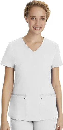 Vista 29 de Healing Hands - Camiseta médica con cuello en V para mujer, suave, elástica Negro