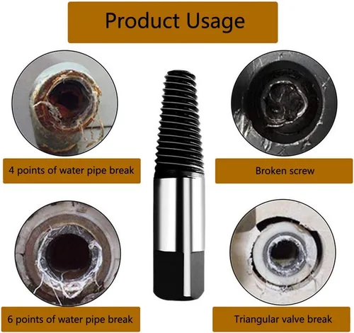 Vista 7 de Rongon Juego de 8 extractores de tornillos, kit de extractor de pernos pelados, de acero al carbono, para quitar fácilmente pernos rotos, tornillos