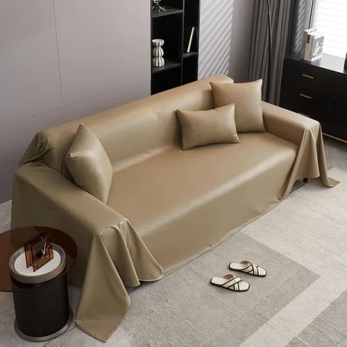 Vista 26 de vctops Fundas impermeables de piel sintética de PU para sofá seccional, funda de sofá vintage para perros, fundas de loveseat, funda de futón, funda