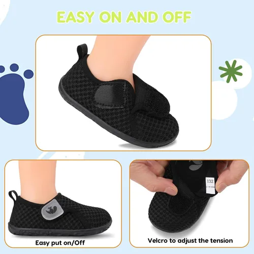 Vista 3 de FEETCITY Zapatos de bebé para niños y niñas, zapatos de primera caminata, zapatos de cuna, transpirables, ligeros, sin cordones