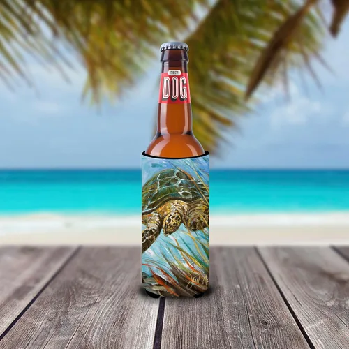 Vista 2 de Caroline's Treasures JMK1168MUK Tortuga marina ultra Hugger para latas delgadas puede enfriar la manga abrazador lavable a máquina, funda