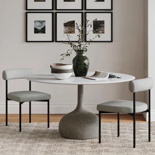 Vista 37 de Nathan James Gracie - Silla de comedor moderna con cojín, silla de comedor tapizada con marco de madera maciza, color marrón claro, juego de 2