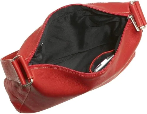 Vista 3 de Le Donne Cuero Top Zip Hobo - Bolso de cuero de vaca colombiano de grano completo para mujer