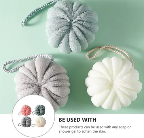 Vista 2 de Beavorty 4 piezas adorables de baño de calabaza ligeras decorativas relajantes suministros de baño para el hogar viajes suaves y cómodos exfoliantes
