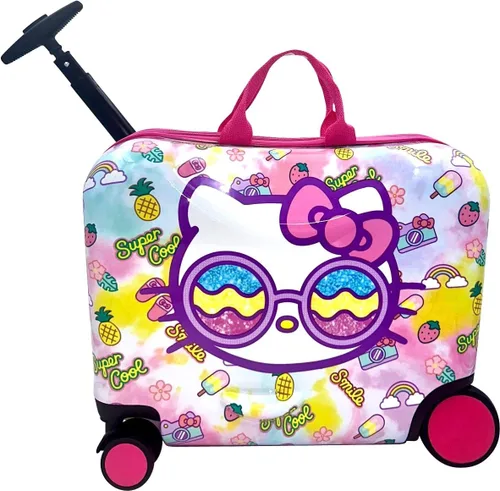 Vista 2 de Fast Forward Maleta de 18 "para niñosequipaje de mano con ruedas para niños pequeños de remolque, Varios colores, Hello Kitty
