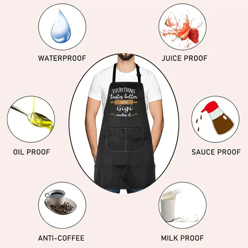 Vista 5 de LEVLO Los mejores regalos de cocina para madre y padre, todo sabe mejor cuando Mimi/Nana/Nonna/Gigi lo hace delantales