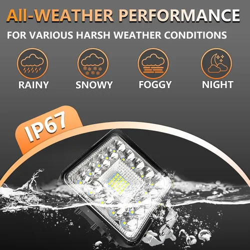 Vista 4 de Luces LED para tractor de 4 pulgadas con forma de cubo de 12 V, 120 W, luces antiniebla para camiones, barcos, SUV