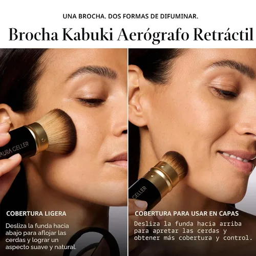 Vista 6 de Laura Geller New York Baked Balance-n-Brighten - Base con corrector y brocha Kabuki, porcelana