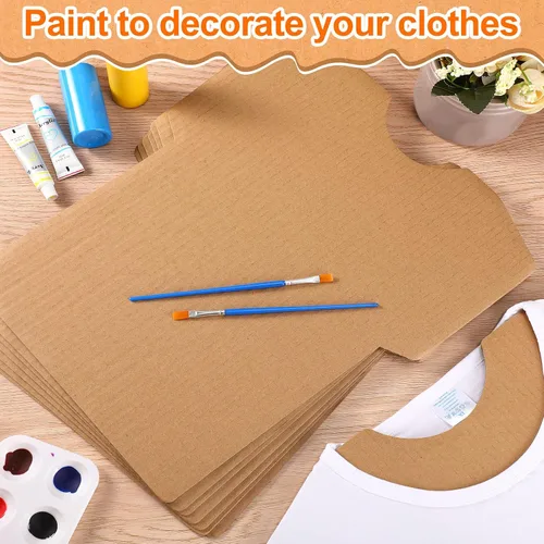 Vista 4 de 32 piezas de cartón para camisas de cartón, para manualidades, pintura de impresión de camisetas para niños y adultos, serigrafía, 4 tamaños