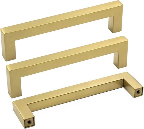 Vista 42 de Goldenwarm 1 paquete de manija cuadrada negra para cajones de gabinete de barra, de acero inoxidable, herrajes modernos para gabinetes de cocina