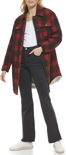 Vista 2 de Levi's Womens Wool Blend Sherpa Lined Long Shacket