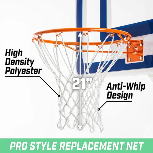 Vista 3 de GoSports Red de baloncesto de repuesto con 12 bucles, resistente para aros de interior y exterior, borde no incluido