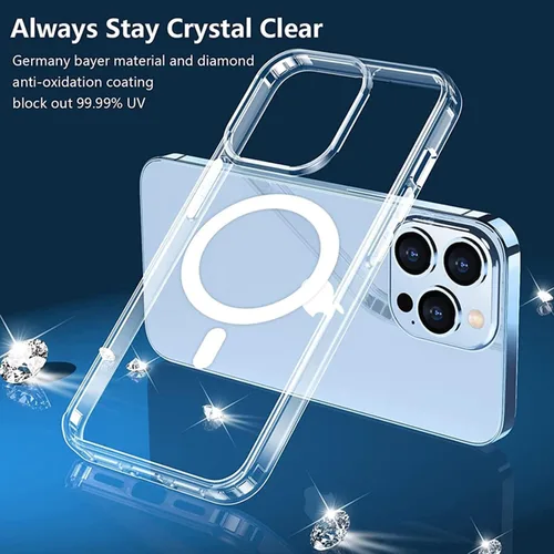 Vista 2 de Funda magnética transparente para iPhone 11 de 6.1 pulgadas, compatible con carga MagSafe, [antiamarilleo] [Ultra delgada]