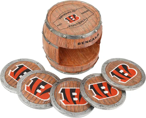 Vista 55 de FOCO NFL Team Logo 5-Pack Barrel Beverage Drink Coaster Set