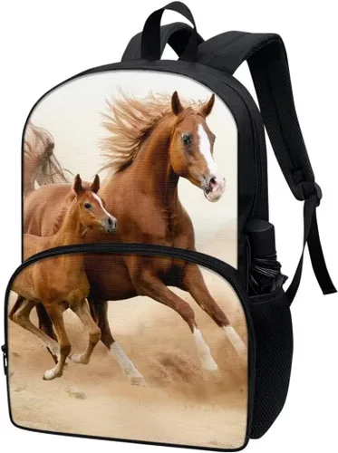 Vista 2 de SYtrade Bolso lindo del libro del patrón de la mochila del niño de la impresión animal 3D para la escuela, Caballo del, Mochilas de mochila