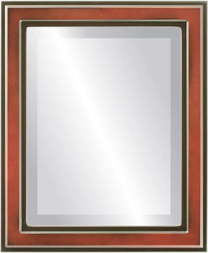 Vista 21 de OVALCREST Espejo de pared biselado rectangular para decoración del hogar, estilo Wright - Oro champán - Dimensiones exteriores de 16 x 20 pulgadas