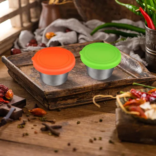 Vista 7 de Tapas de silicona para fundas de almacenamiento de alimentos, paquete de 4 tapas redondas reutilizables de silicona resistentes a derrames