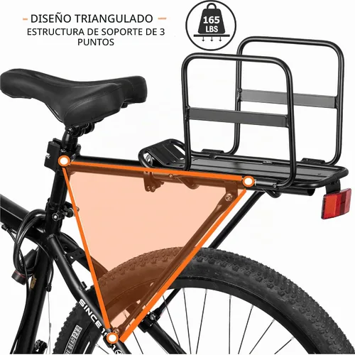 Vista 3 de Foldable Wide Wings Bike Cargo Rack, Quick Release, Universal, Large Capacity, Height Adjustable Fit 24'-29