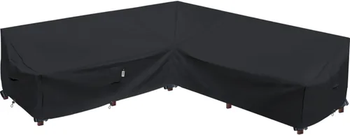 Vista 23 de Funda de Sofá Seccional de Servicio Pesado para Exteriores, Fundas Impermeables 600D para Sofá Seccional de Patio, Funda para Muebles de Jardín