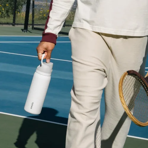 Vista 7 de Owala FreeSip - Acero inoxidable - 32 oz - Morado/Azul (pistas de esquí de los años 80)