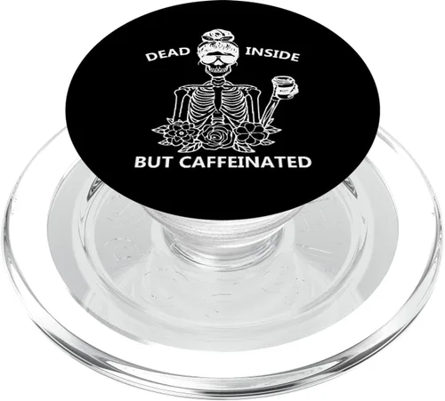 Vista 8 de Dead Inside But Cafeinated Skeleton Coffee Energy Drink PopSockets intercambiables PopGrip