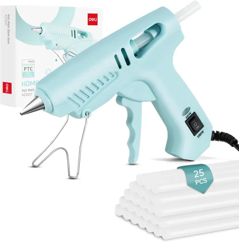 Vista 9 de Pistola de pegamento caliente, kit de mini pistola de pegamento caliente con 30 barras de pegamento, flujo constante, calentamiento rápido y diseño