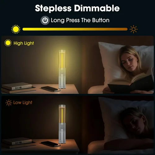 Vista 6 de Linterna LED para campamento, hasta 350 horas de luz de campamento recargable, 4 modos de linterna al aire libre con luz roja, resistente al agua
