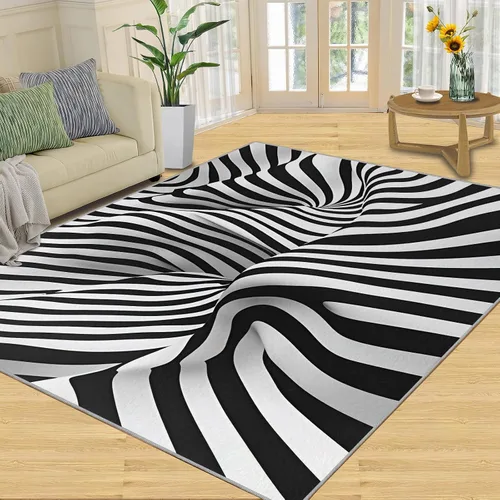 Vista 10 de Monstera Print Rugs for Bedroom, Luxury Monstera Area Rug, Tropical Plants Rugs for Living Room, Indoor Non-Slip Rug, Machine Washable Carpet for