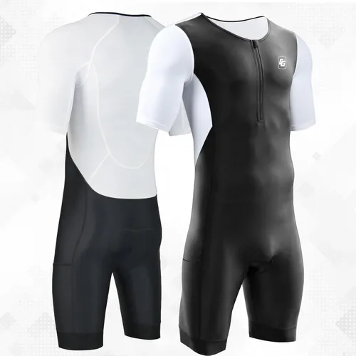 Vista 14 de Triathlon Suits Mens One-Piece Sleeveless Trisuits Skin Wet Suit for Running Cycling Swimming