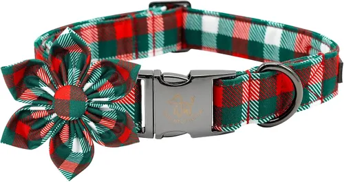 Vista 30 de Elegant little tail Collar de perro de San Patricio con flor, collares de perro con flores, trébol verde, regalo para mascotas, collares ajustables