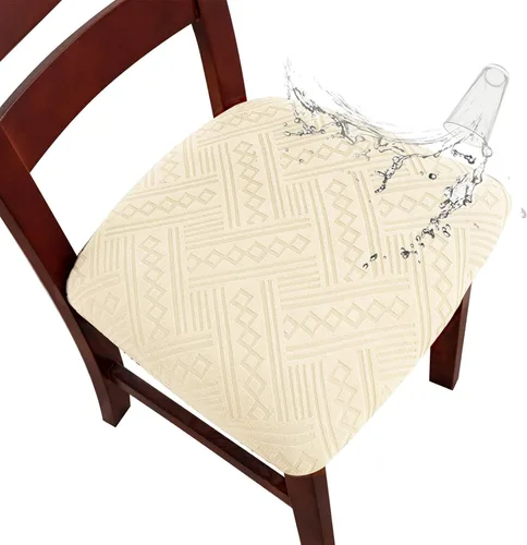 Vista 16 de Genina Fundas Impermeables de Asiento para Silla Fundas de Silla de Comedor Fundas de Asiento Elásticas para Protector de Silla de Comedor Fundas