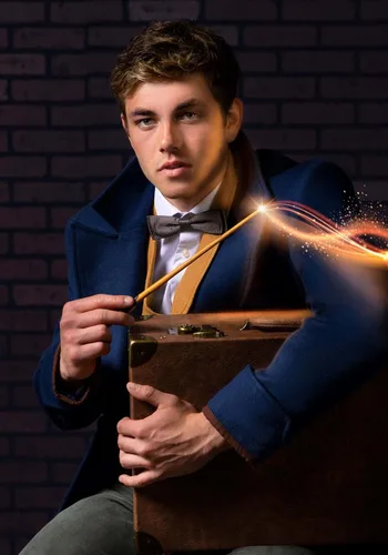 Vista 5 de Fantastic Beasts - Chaqueta de tritón para hombre, abrigo azul de Harry Potter, disfraz de Halloween