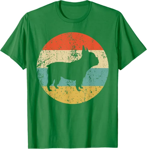 Vista 4 de Camiseta de perro retro de Bulldog Francés Negro