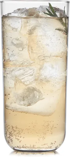 Vista 9 de Juego de 8 vasos para beber con cinta negra Ascent de 16 onzas Diseño moderno de cinta negra, apto para lavavajillas y fácil de limpiar, duradero
