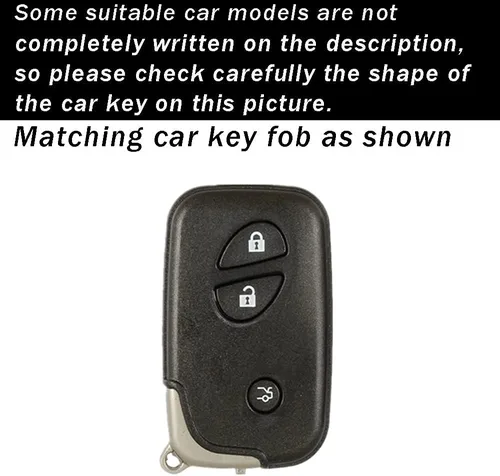 Vista 2 de ontto Funda para llave con llavero compatible con Lexus de 3 botones, carcasa de TPU suave para Gx460 Gx400 Rx270 Es240 Es350 Ls460 Accesorios