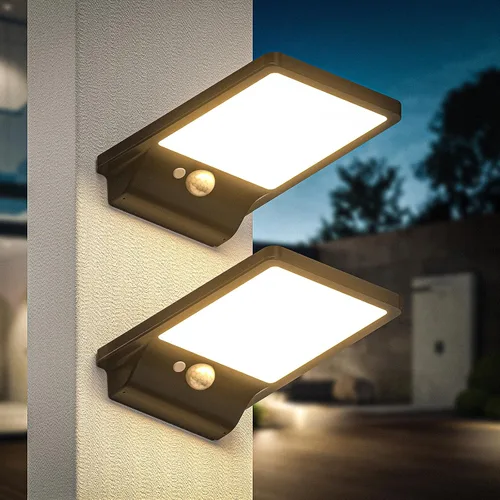 Vista 10 de Luz solar para exteriores, pared, paso, puerta, poste, blanco cálido de 3000 K, batería de litio de 2000 mAh, 350 lm, impermeable, sensor