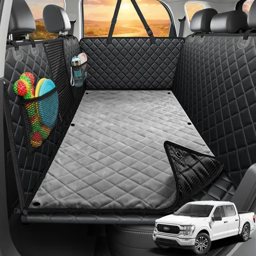 Vista 9 de URPOWER Extensor de asiento trasero para perros, funda de asiento de coche Todo negro