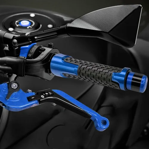 Vista 4 de Para Yamaha MT-09 FZ-09 2014 2015 2016 MT09 FZ09 MT FZ 09 Accesorios de motocicleta Manillar Grips Mano extremos Cap (Color : A Negro)