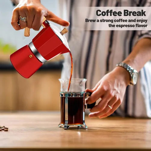 Vista 124 de Cafetera clásica de aluminio para 3 tazas Azul