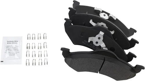Vista 4 de TRQ Kit de pastillas de freno delantero y rotor, kit químico de freno, pastillas de freno, rotor de freno semimetálico, compatible con Dodge Dakota
