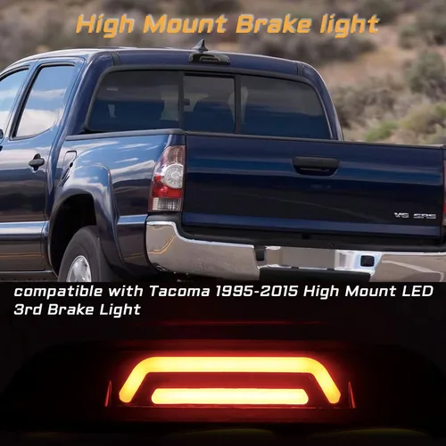 Vista 2 de Luces de freno LED de montaje alto, tercera luz de freno compatibles con Toyota Tacoma Truck 1995-2015 luz trasera LED de freno barra de luz trasera