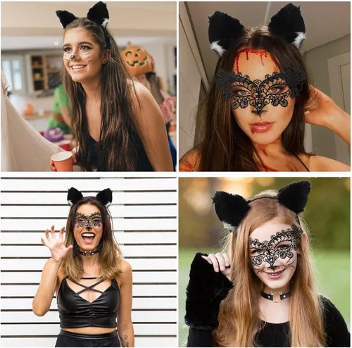 Vista 4 de TOKUFAGU Diadema de Halloween con cuernos de diablo con purpurina para adultos y niños, cuerno de diablo para fiesta de Halloween
